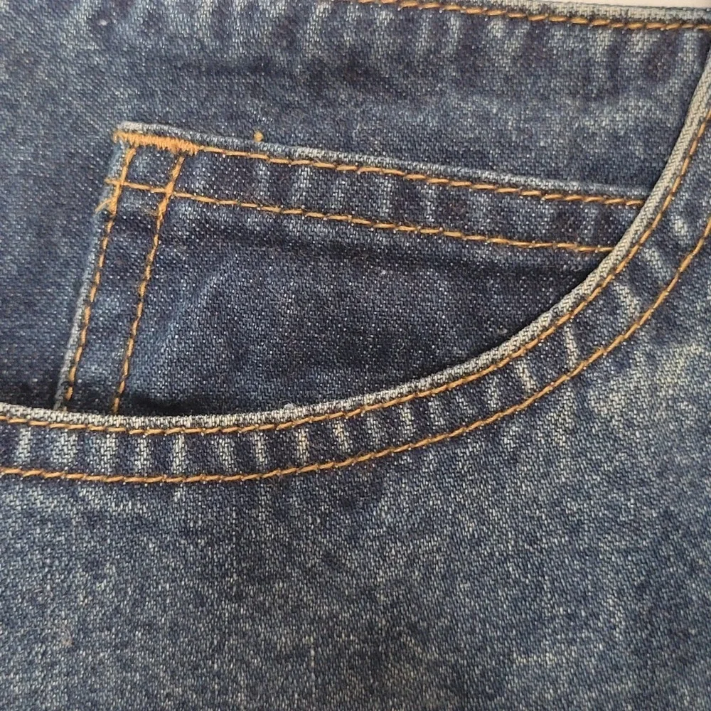 Classic Blue Denim Midi Skirt with Lace-Up Front - Picture 5 of 15